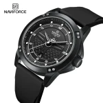Naviforce 8031 Reliable Black Dial Black Silicon Analog Men’s Watch - Image 2