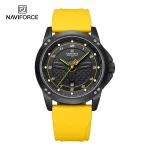 Naviforce 8031 Reliable Black Dial Yellow Silicon Analog Men’s Watch