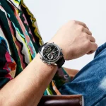 Naviforce NF9208 Silver Dial Black Leather Digital Analog Men’s Watch - Image 3