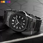 Skmei 1794BL Black Dial Stainless Steel Strap Analog Men’s Watch - Image 3