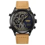 Skmei 1975 Black Dial Brown Leather Digital Analog Men’s Watch
