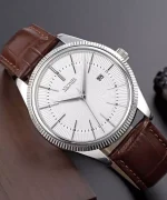 Skmei 9298BR White Dial Brown Leather Analog Men’s Watch - Image 2