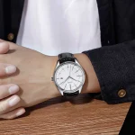 Skmei 9298BW White Dial Black Leather Analog Men’s Watch - Image 3