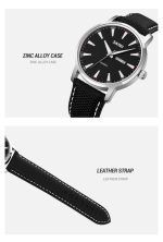 Skmei 9303BL Black Dial Black Leather Analog Men’s Watch - Image 3