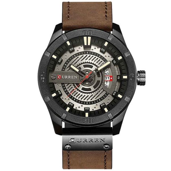 Curren 8301 Black Dial Brown Leather Belt Analog Men’s Watch
