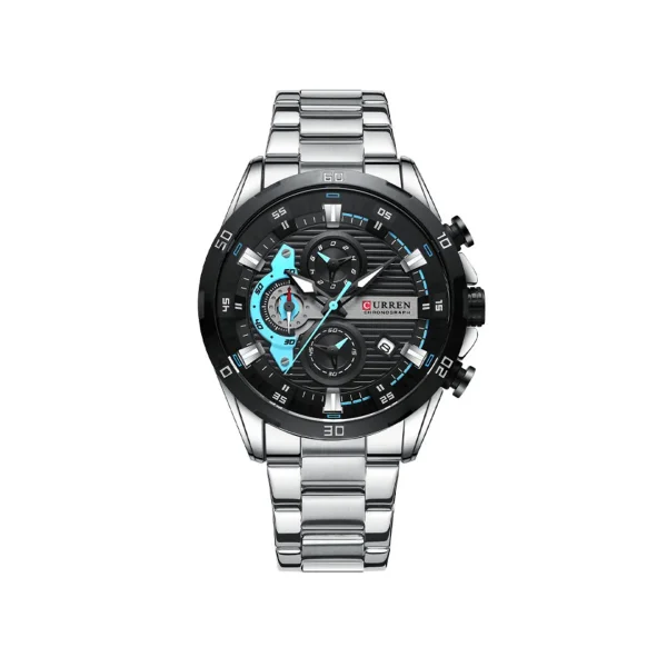 Curren 8402 Blue Dial Stainless Steel Strap Analog Men’s Watch