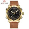 Naviforce NF9144 Black Dial Brown Leather Belt Digital Analog Men’s Watch
