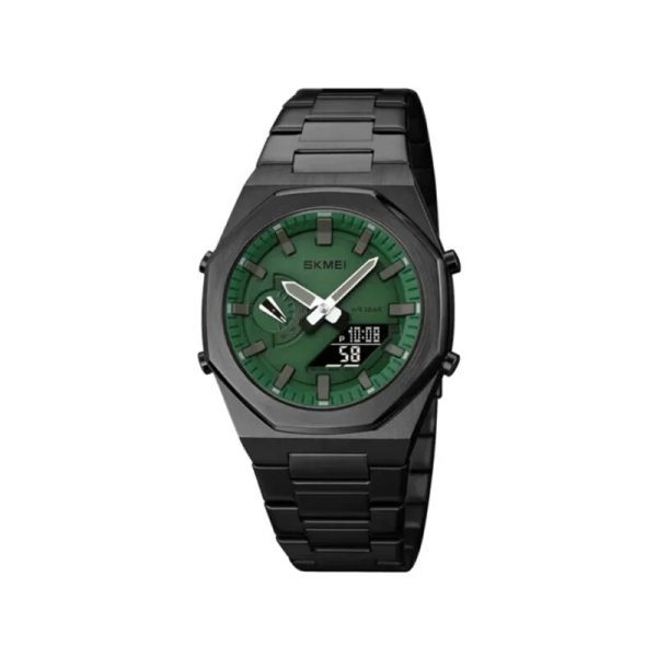 Skmei 1816 Green Dial Stainless Steel Strap Analog Men’s Watch
