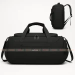 Large Capacity Premium Travel Bag with Multiple Carry Options and Shoe Compartment - Black