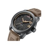 Naviforce NF9202 Black Dial Brown Leather Belt Analog Men’s Watch - Image 2
