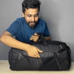 Zyrah Premium Duffel & Travel Bag with Shoe Compartment - Black - Image 2